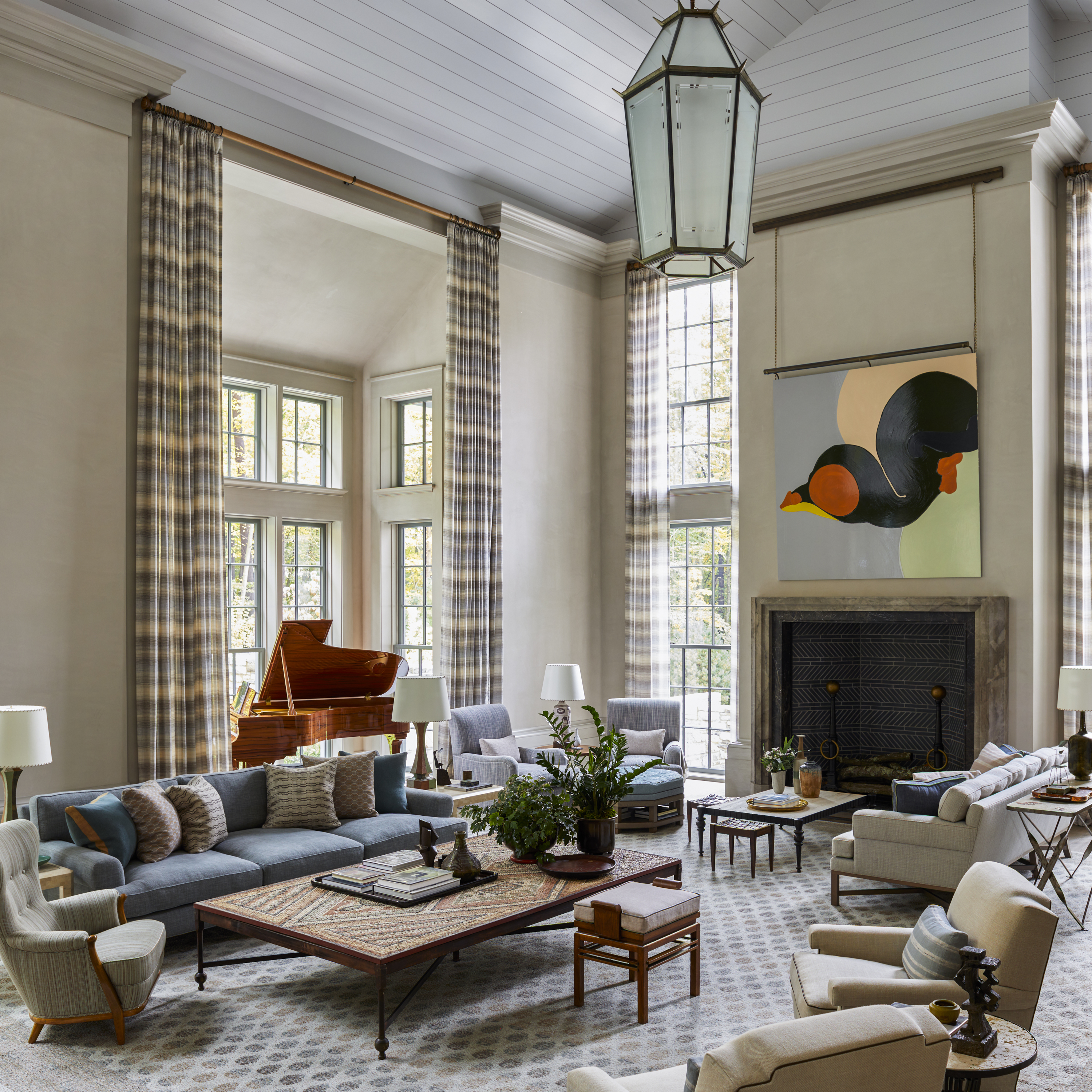 Great room interior with custom millwork