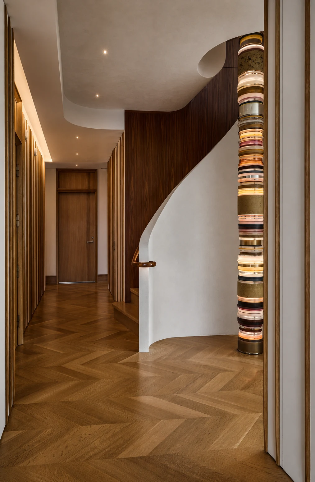 Upper East Side Penthouse Triplex sculptural stair hall in Upper East Side, New York City, built by Hobbs Inc.